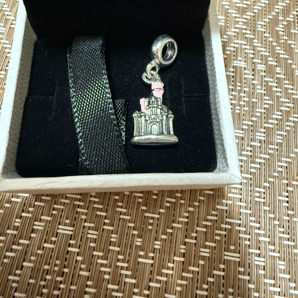Silver and Pink Castle Charm